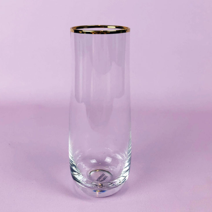 Stemless Gold Rimmed Champagne Flute in Clear 