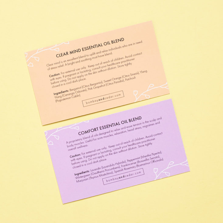 essential oils cards