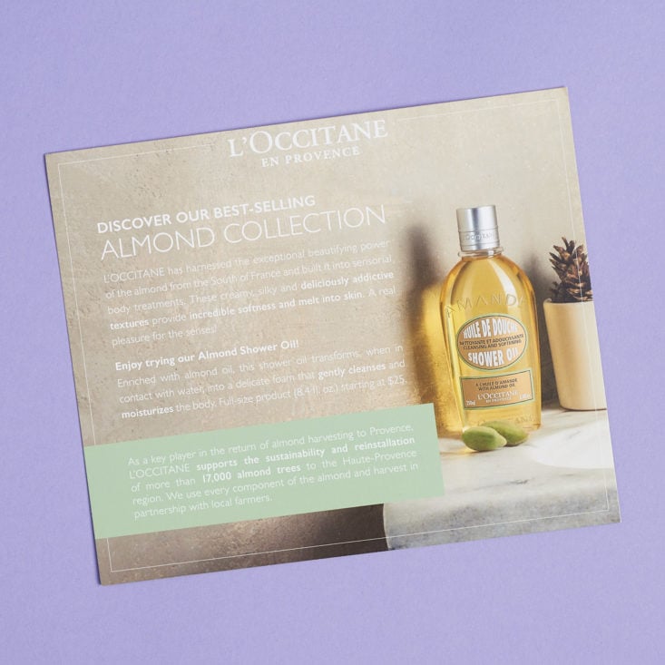 causebox summer face oil promo card