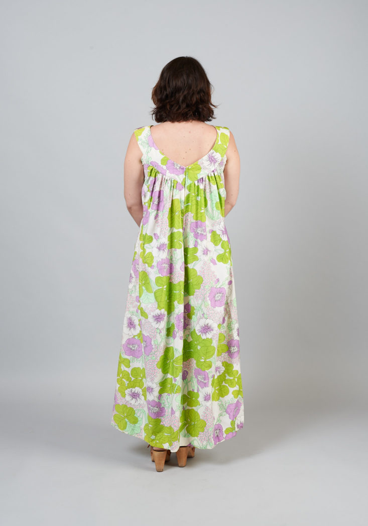 divine trash vintage club back of long dress with pleat