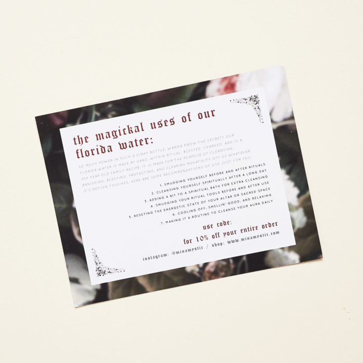 gaia collective moon box reverse side of info card