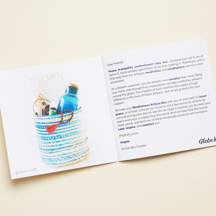 globe in mindfulness booklet info card