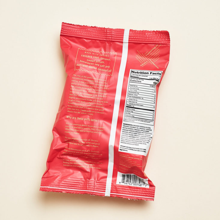 goddess provisions paleo puffs bag