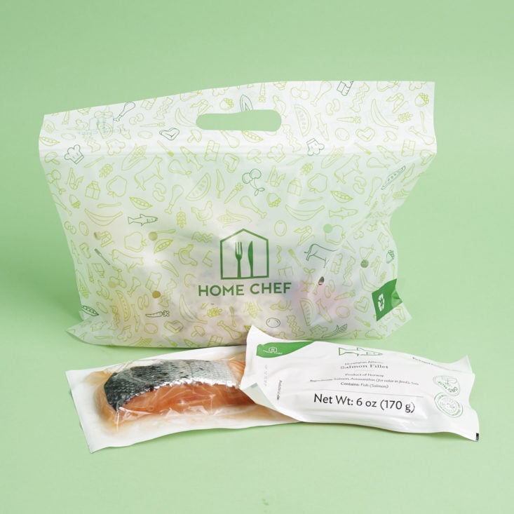 jerk salmon ingredient bag and fish
