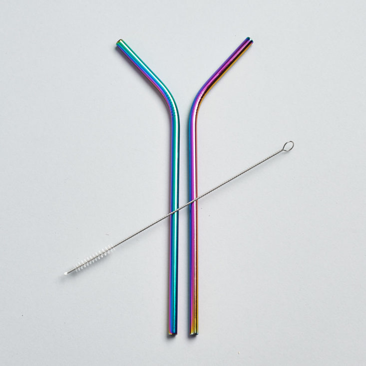 quirky crate holographic straw set