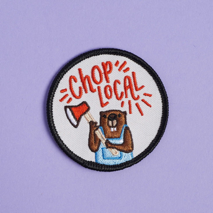 quirky post chop local embroidered patch