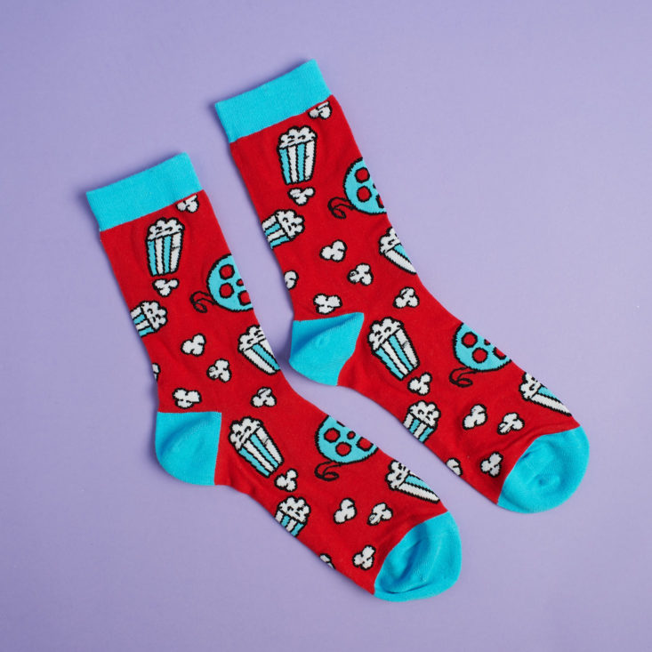 quirky post movie popcorn socks