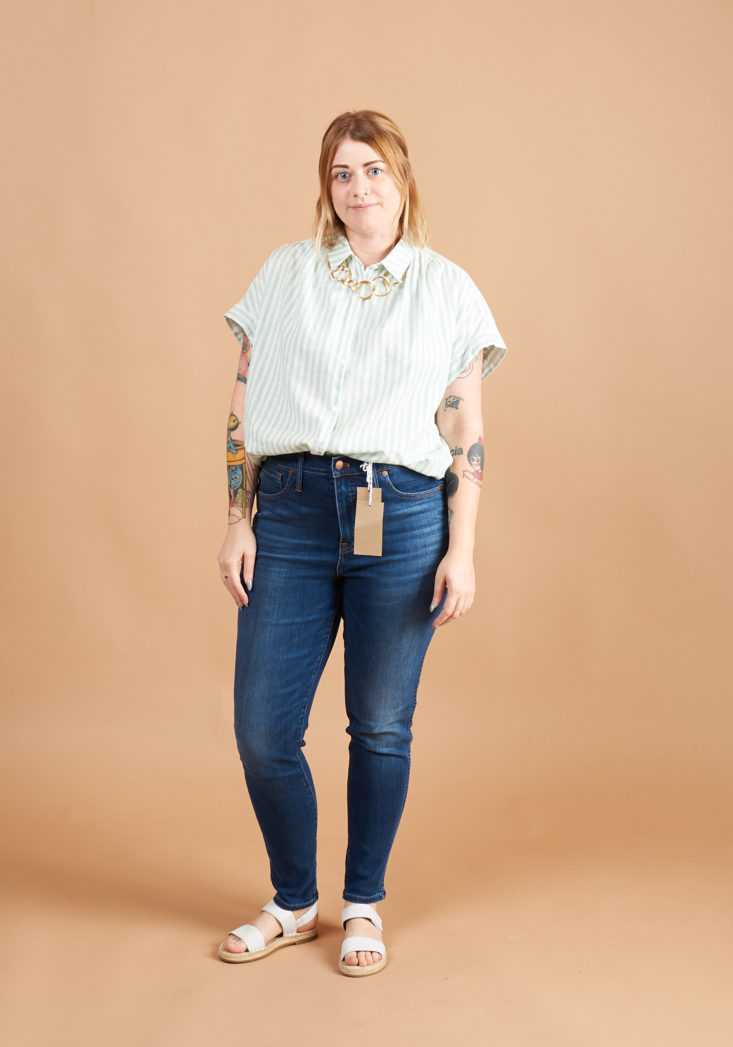 Madewell Central shirt with Madewell 10 inch High rise skinny jeans
