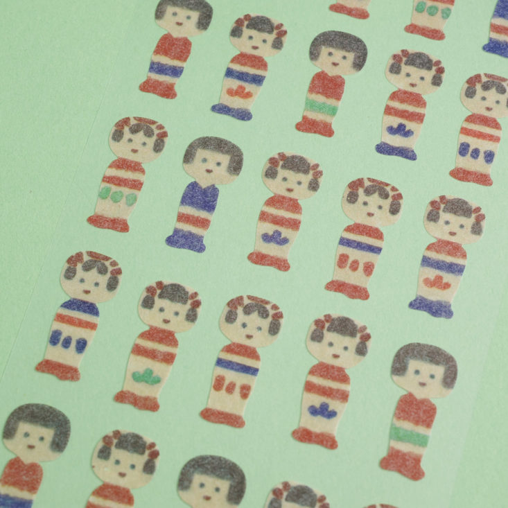 close up of Kokeshi Stickers