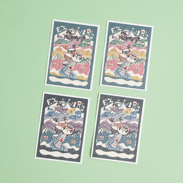 Kokeshi Stamp Stickers x4