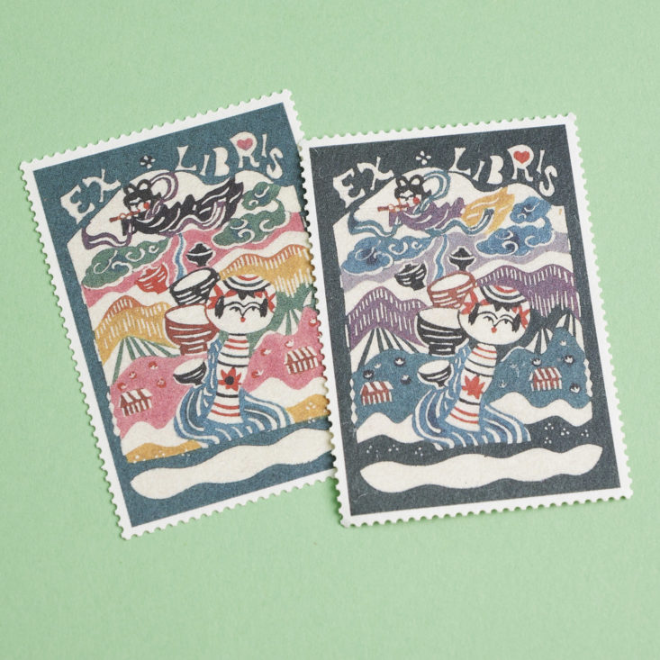 close up of Kokeshi Stamp Stickers