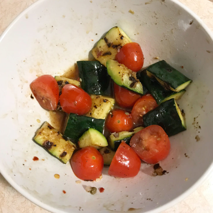 zucchini and tomatoes in bowl 