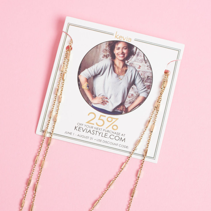 causebox kevia necklace card