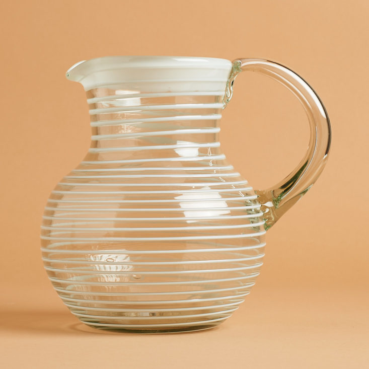 globein tea party striped pitcher
