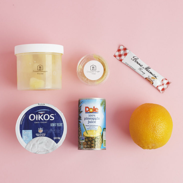Lookin' Fineapple Smoothie with ginger and Greek yogurt ingredients