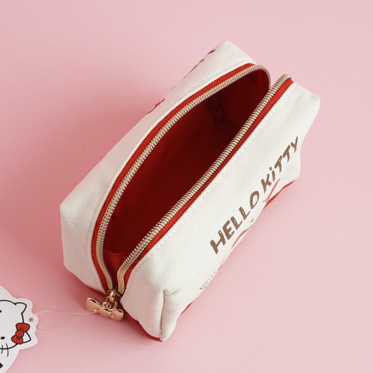 opened Hello Kitty Makeup case/pencil pouch