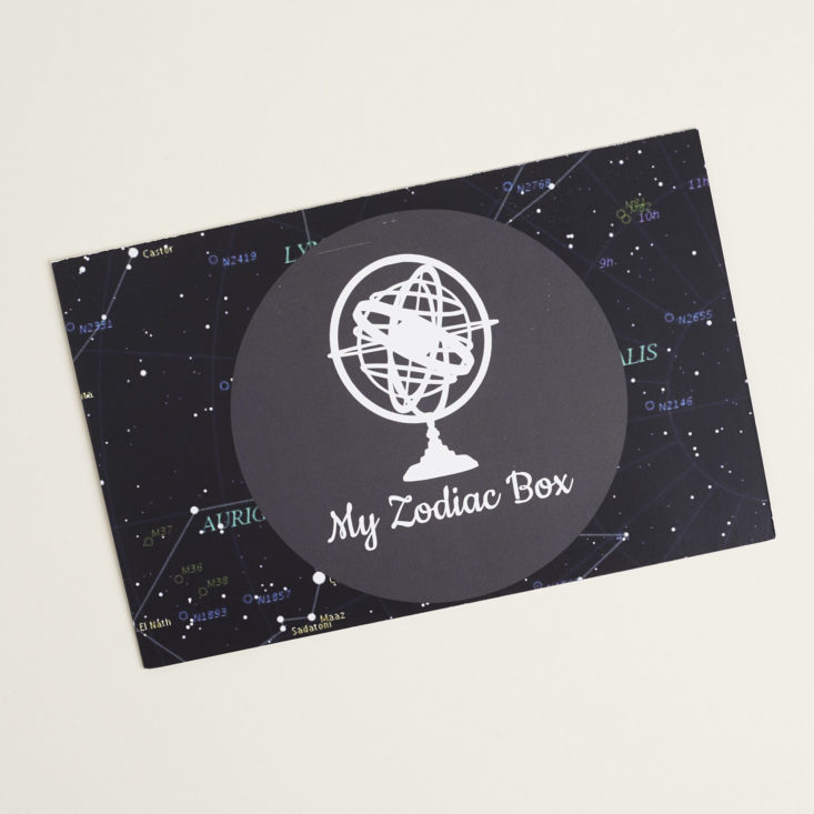 front of booklet for My Zodiac Box