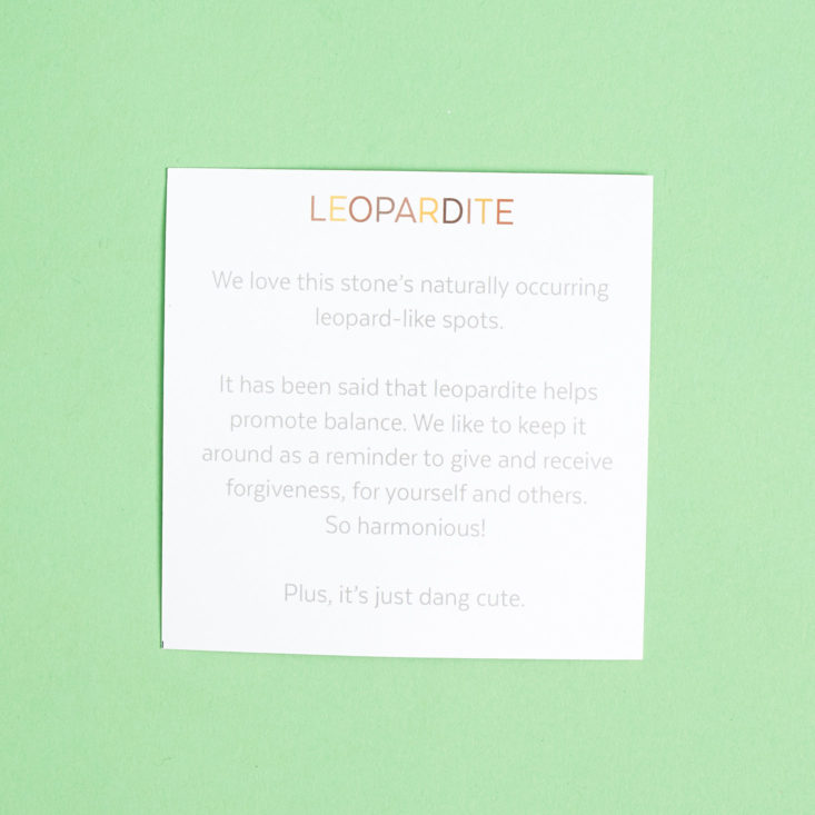 Leopardite info card