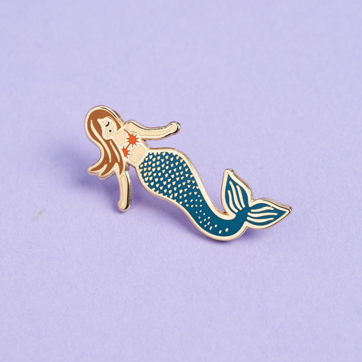 quirky post mermaid enamel pin