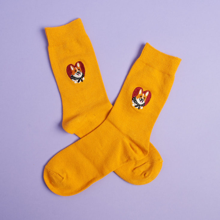 quirky post side by side corgi socks