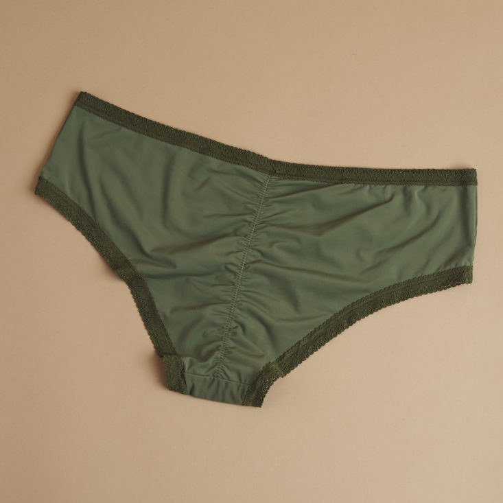 back of Blush The micro laced trimmed hipster underwear in basil