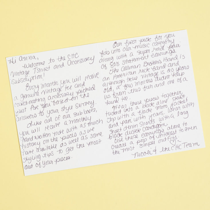 chc vintage tees note