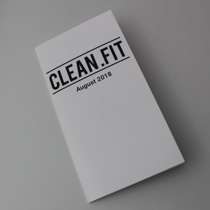 Clean Fit Box August 2018 Booklet 1