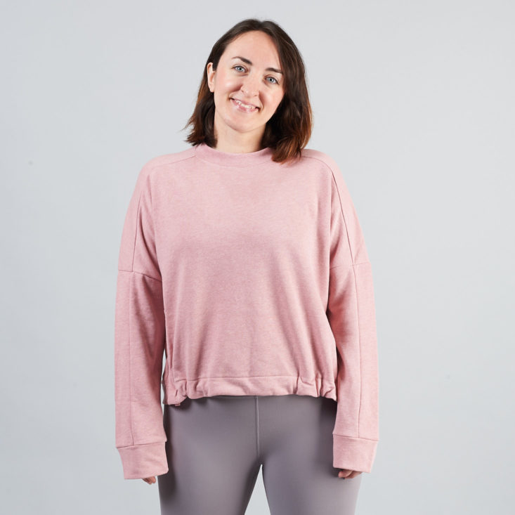 fabletics pink shirt on model
