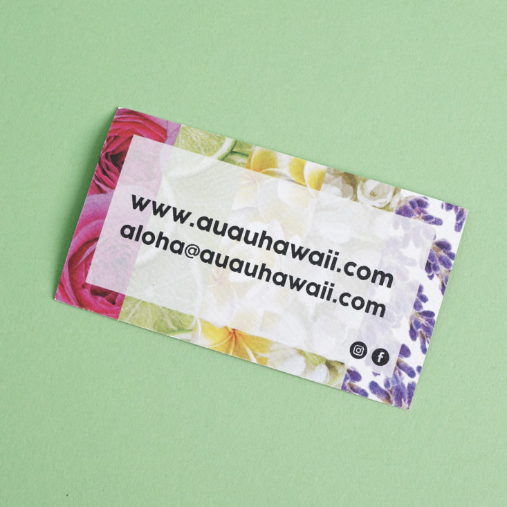 Auau Hawaii website and email