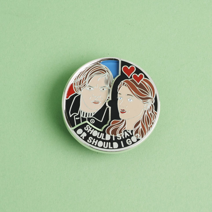 Should I Stay or Should I go Spinner Enamel Pin - Nancy + Jonathan