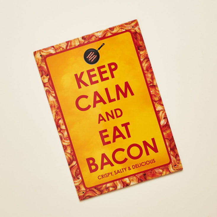 monthly mystery box keep calm and eat bacon poster
