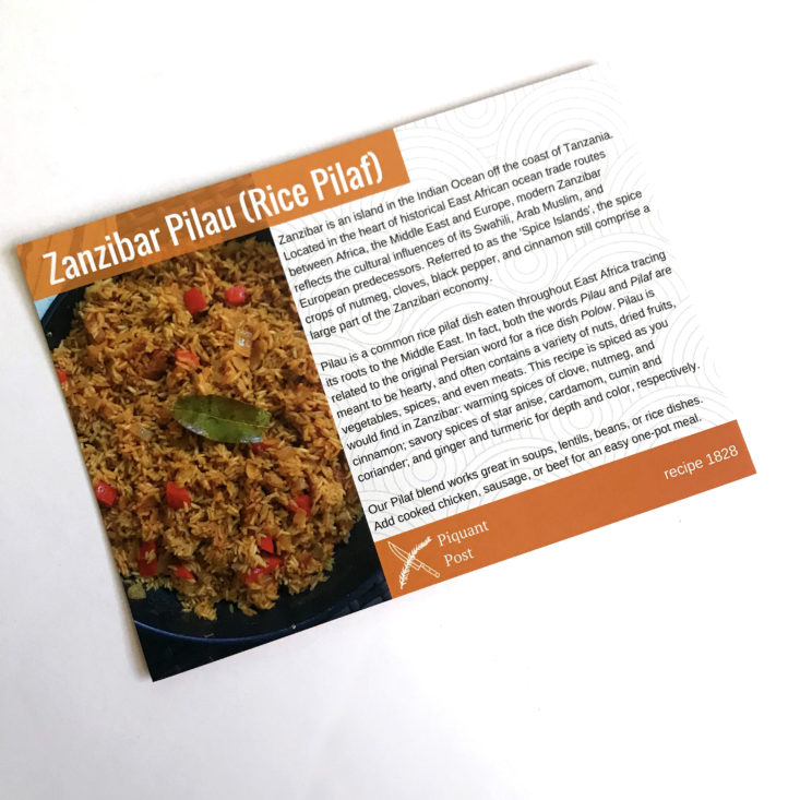 Piquant Post June 2018 - rice pilaf recipe