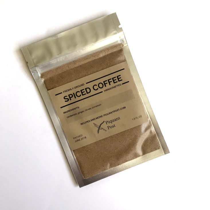 Piquant Post June 2018 - spiced coffee
