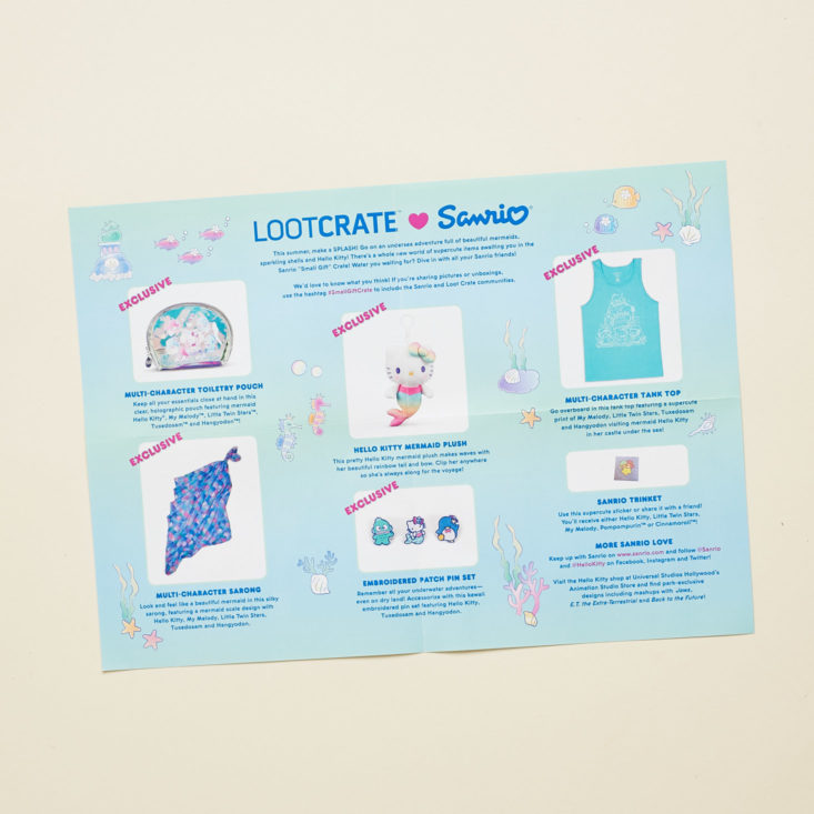 sanrio small gift crate product list