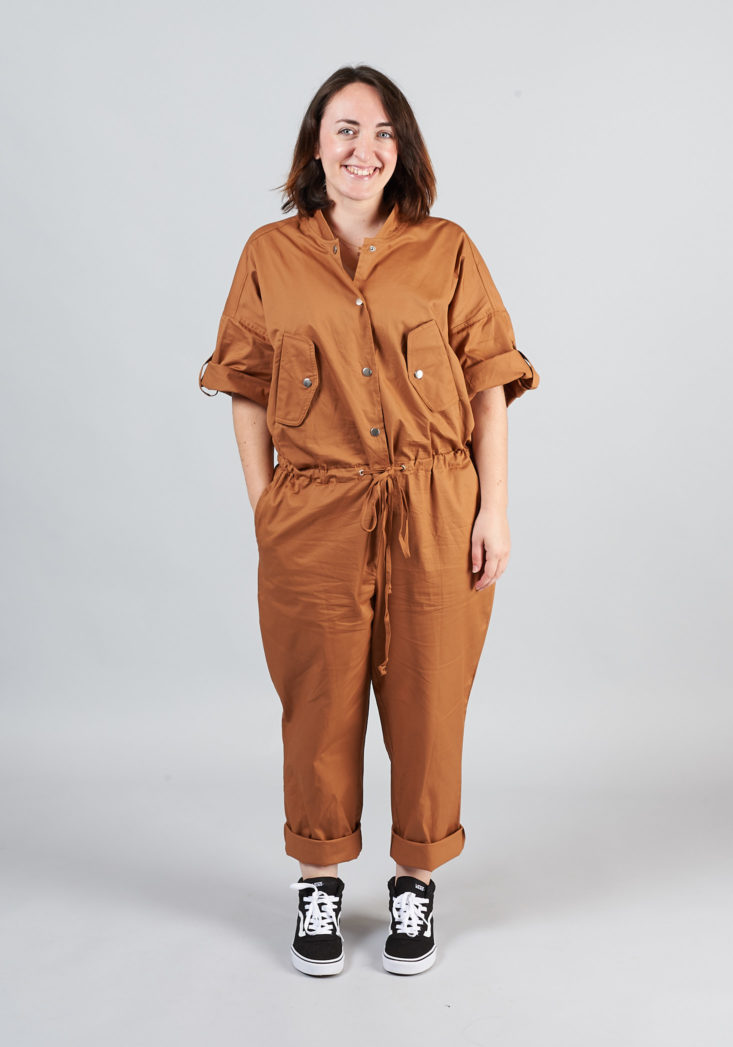 shoedazzle jumpsuit on model