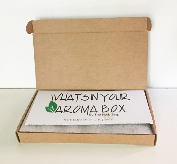 aroma box by herb stop the empathic july 2018 box inside