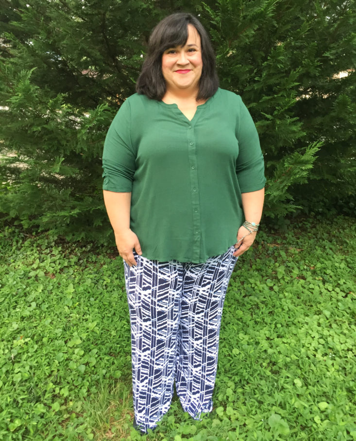 stitch fix plus august 2018 green