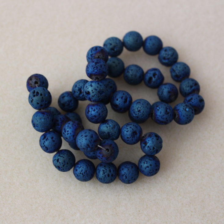 15” Strand 8mm Synthetic Textured Hematite Round Beads in Mystic Blue