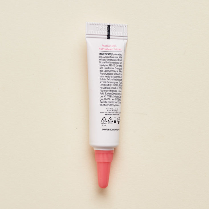Birchbox Curated September 2018 - Touch In Sol No Poreblem Primer Back