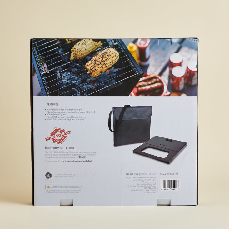 Breo Box Fall September 2018 - Oniva X-Grill Portable Barbecue Box Back