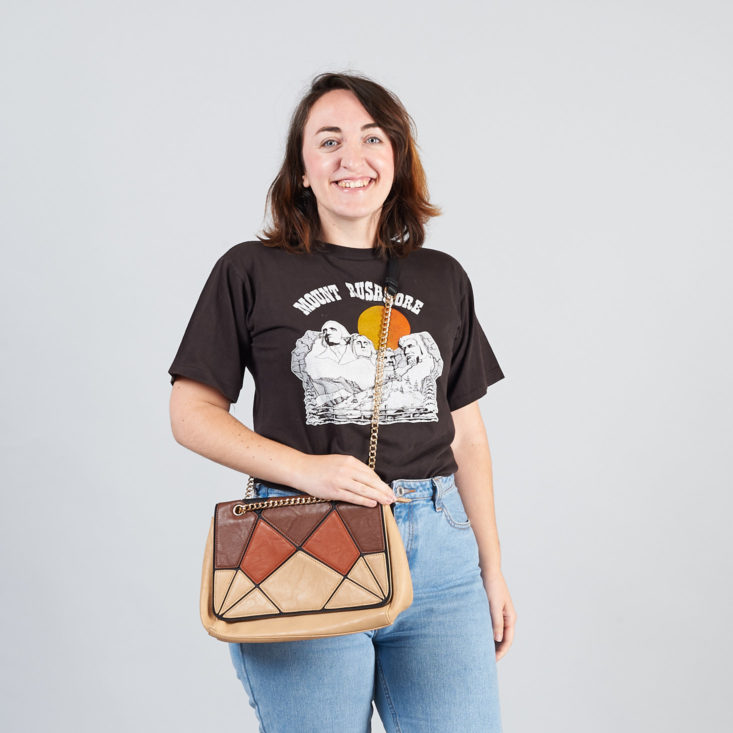 chc vintage tshirt geometric bag on model