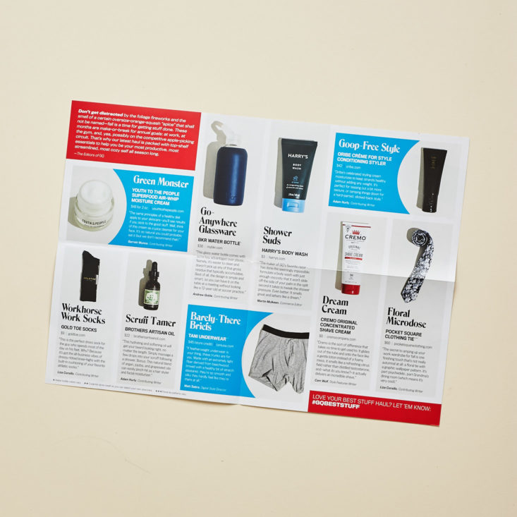 GQ Best Stuff September 2018 - Products Info Template