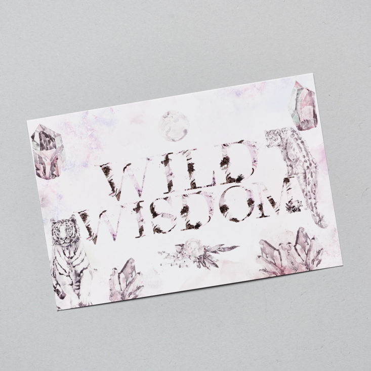 Goddess Provisions Wild Wisdom info card design