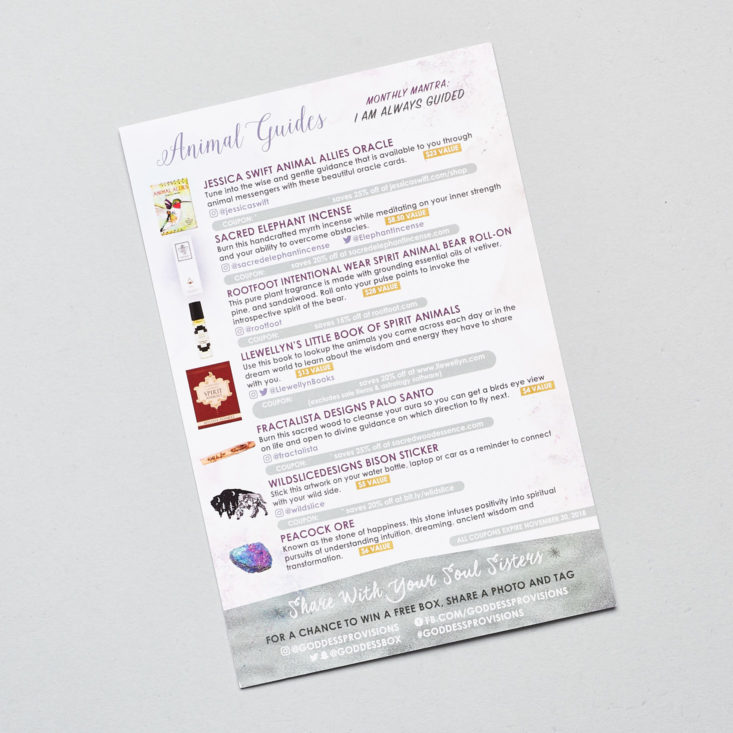 Goddess Provisions Wild Wisdom product list
