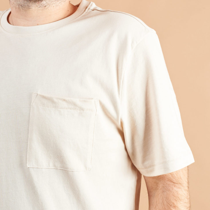 Menlo Club September 2018 - Model Wearing Tshirt Side View