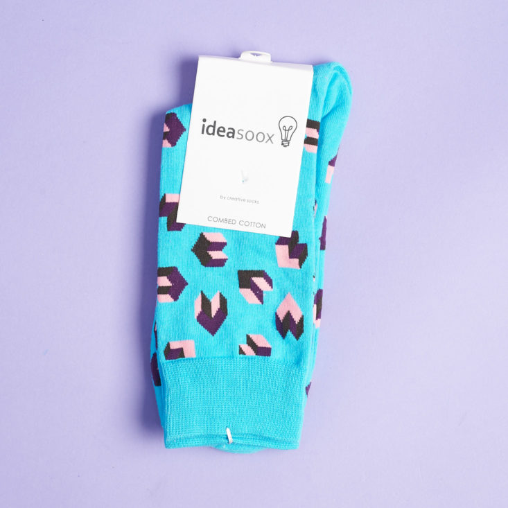 quirky post blue socks