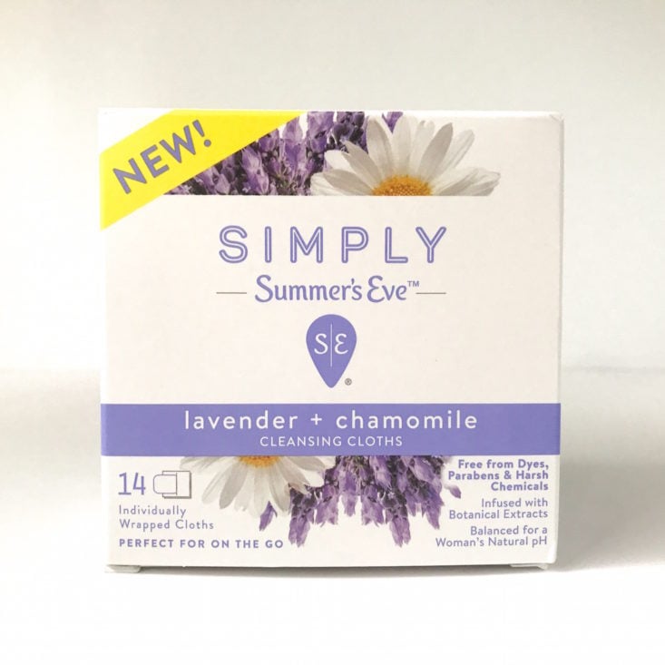 Beauty Swag September 2018 - Simply Summer’s Eve Cleansing Cloths Box Front