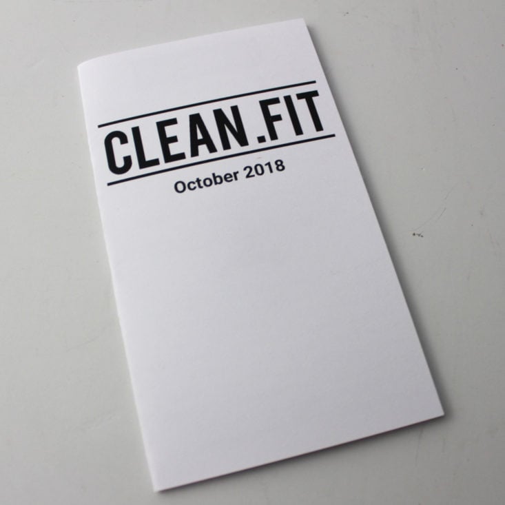 Clean Fit Box October 2018 - Booklet Front Top