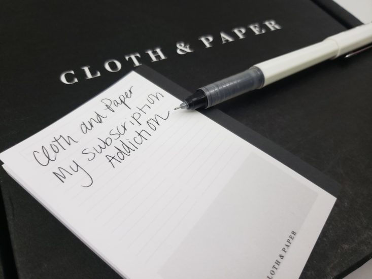 Cloth & Paper Box September 2018 - M&G Gel Pen with Notebook Side