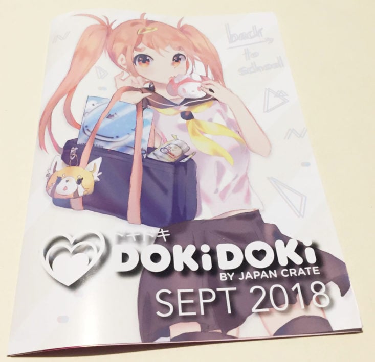 Doki Doki by Japan Crate Review September 2018 - Booklet front Top View